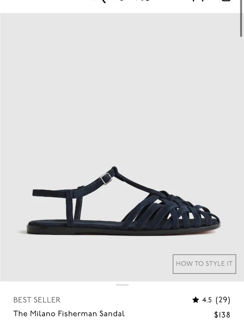 Madewell Navy Suede Strappy Flat Sandals - Picture 2 of 4